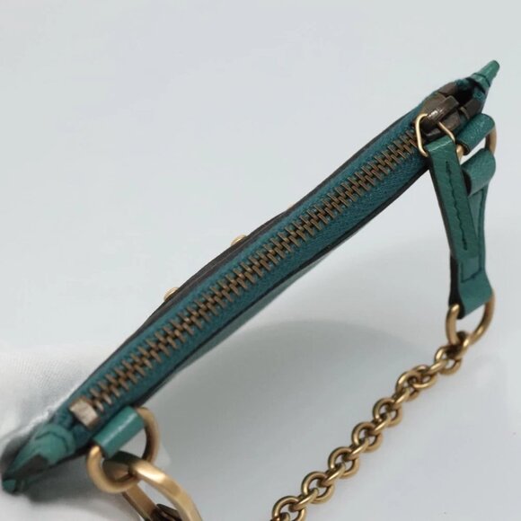 GUCCI Coin Purse Leather Green Auth 110449V - Picture 7 of 15